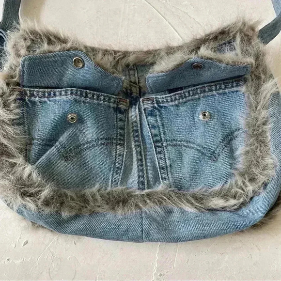 handheart jeans bag denim handmade shoulder bag - Picture 2 of 12